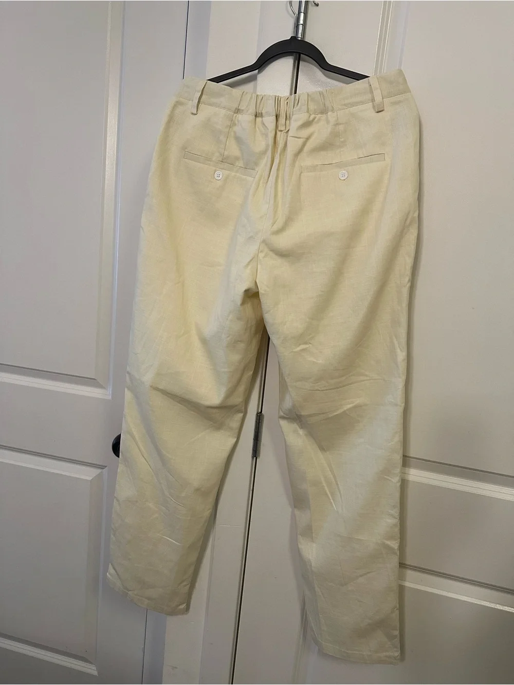Men's Neutral Straight-Leg Chinos in Light Cream